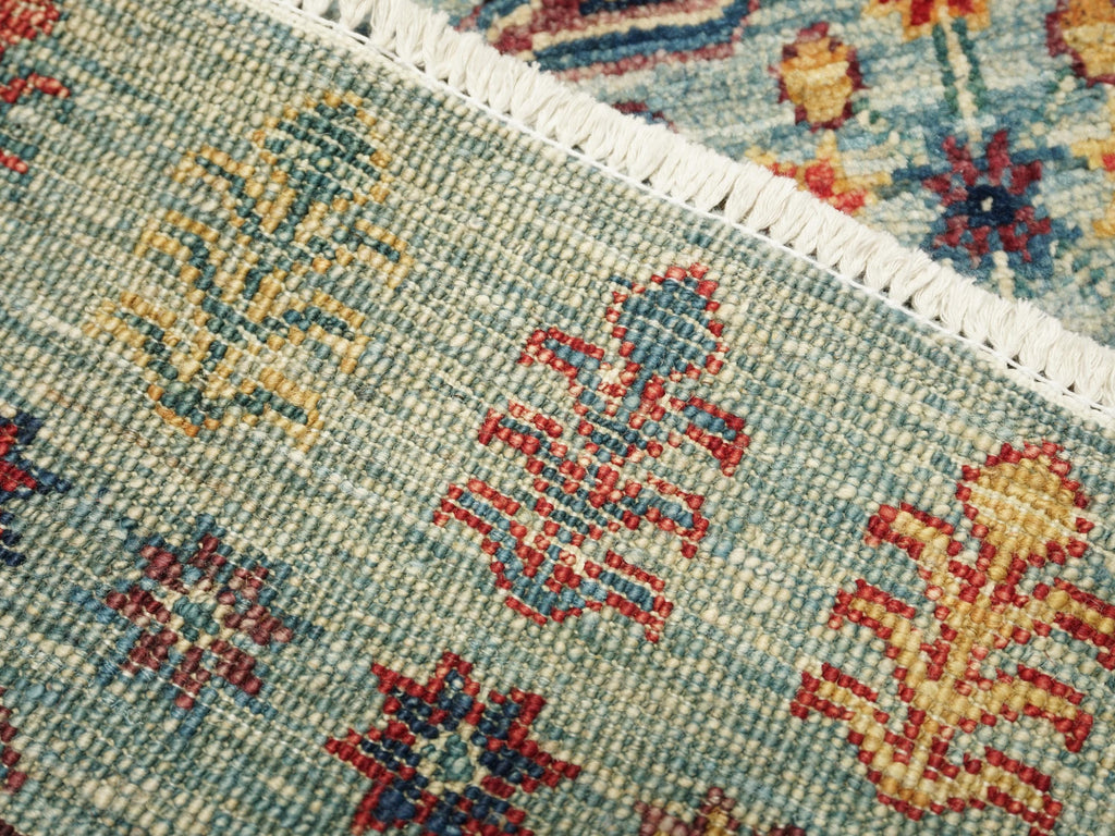 2x3 Ft Handmade Light Blue Khorjin Rug - Afghan Wool Rug