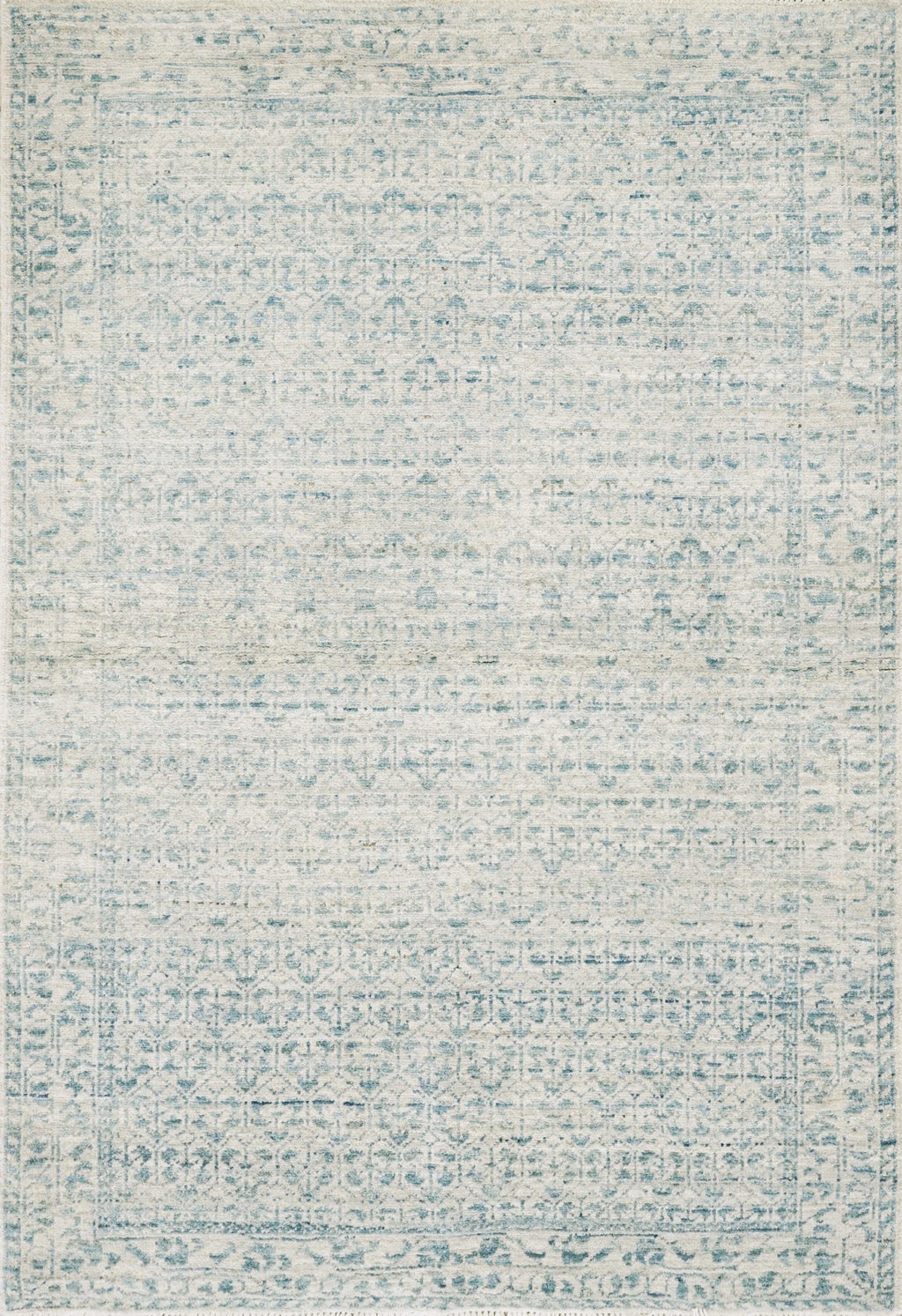 3x5 Ft Handmade Heriz Rug - Blue Vintage Area Rug