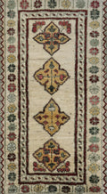 2x3 Ft Hand Knotted Gabbeh Rug - Beige Tribal Doormat