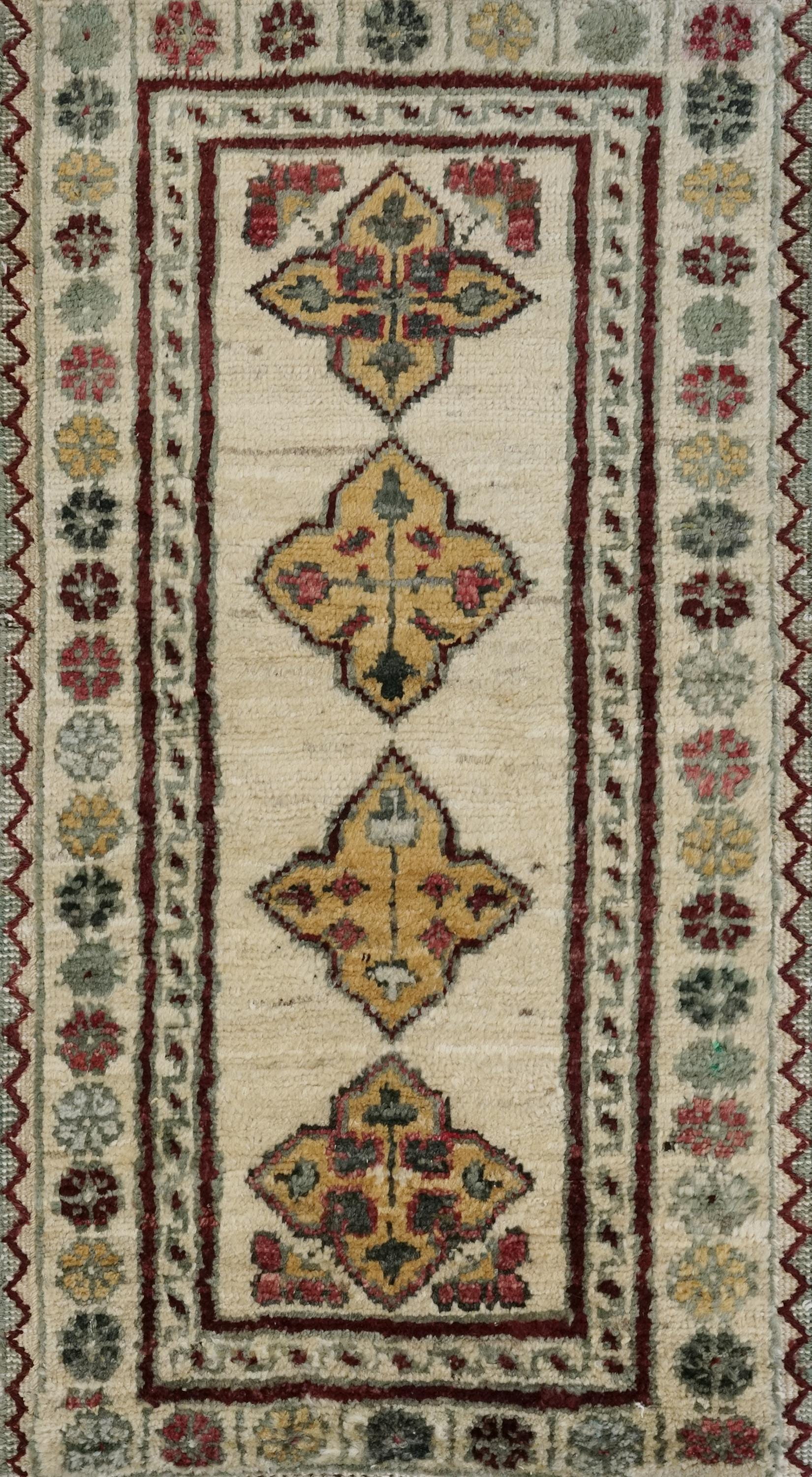 2x3 Ft Hand Knotted Gabbeh Rug - Beige Tribal Doormat