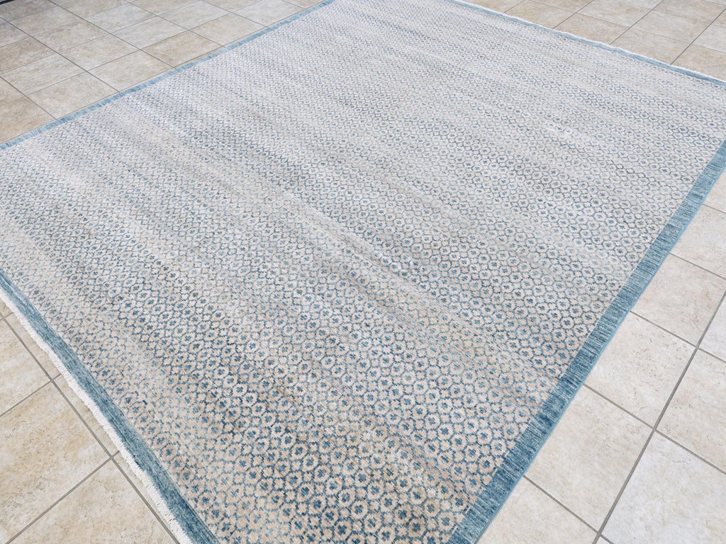 8x10 Ft Light Blue Gabbeh Rug - Hand Knotted Wool Oriental Rug - Contemporary Design