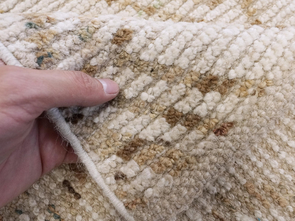 7x16 Ft Beige Moroccan Runner Rug - Hand Knotted Afghan Wool