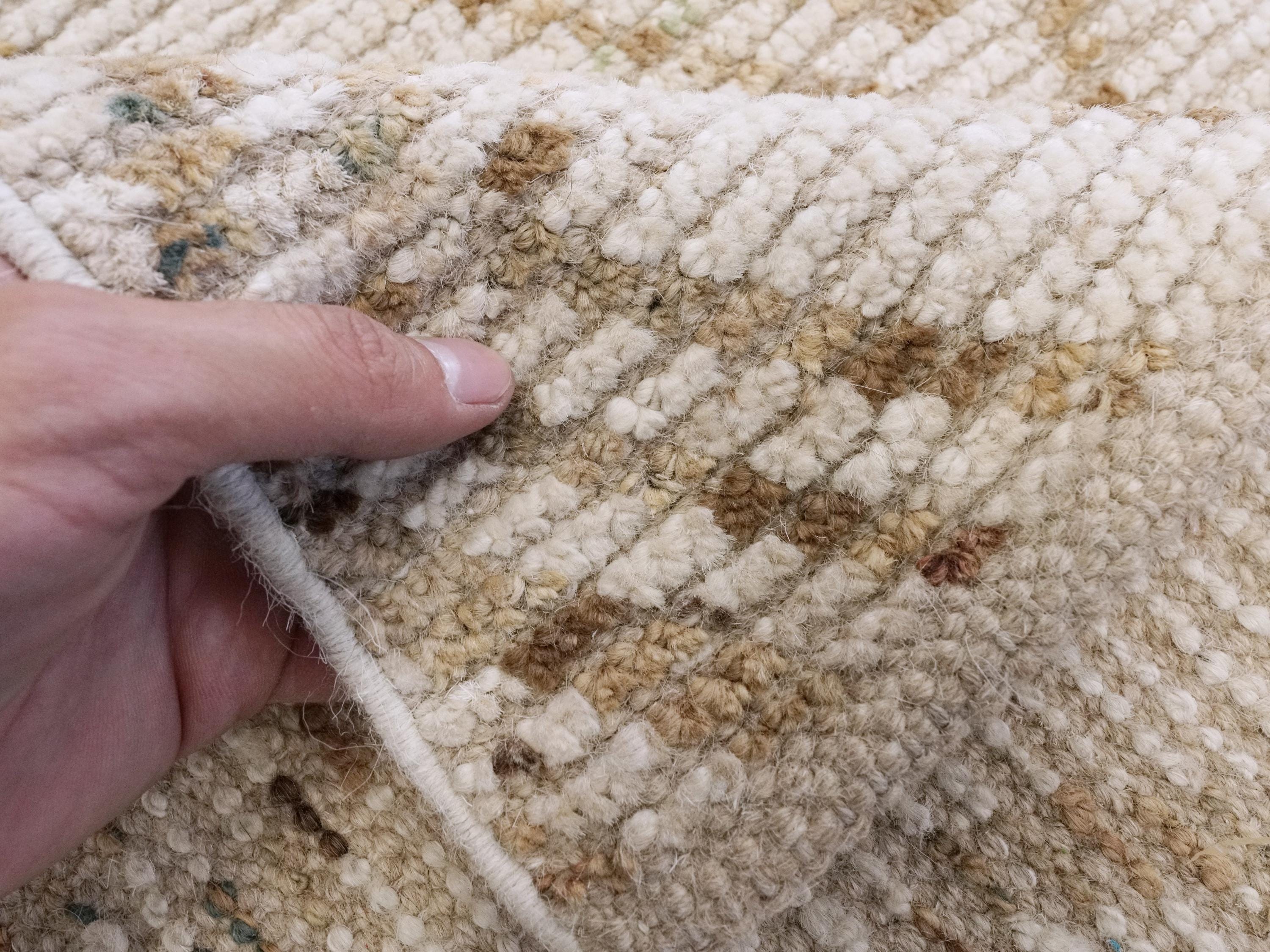 7x16 Ft Beige Moroccan Runner Rug - Hand Knotted Afghan Wool