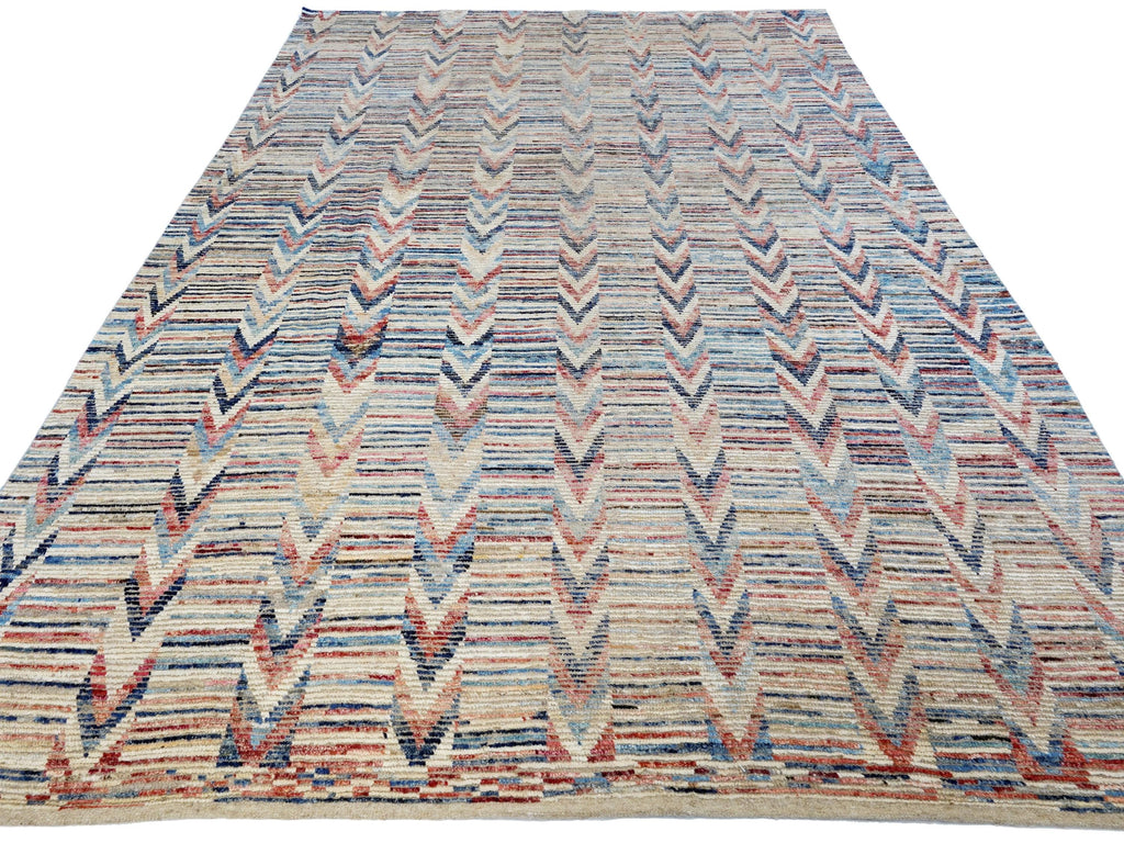 9x12 Ft Multicolor Moroccan Rug - Hand Knotted Wool Area Rug