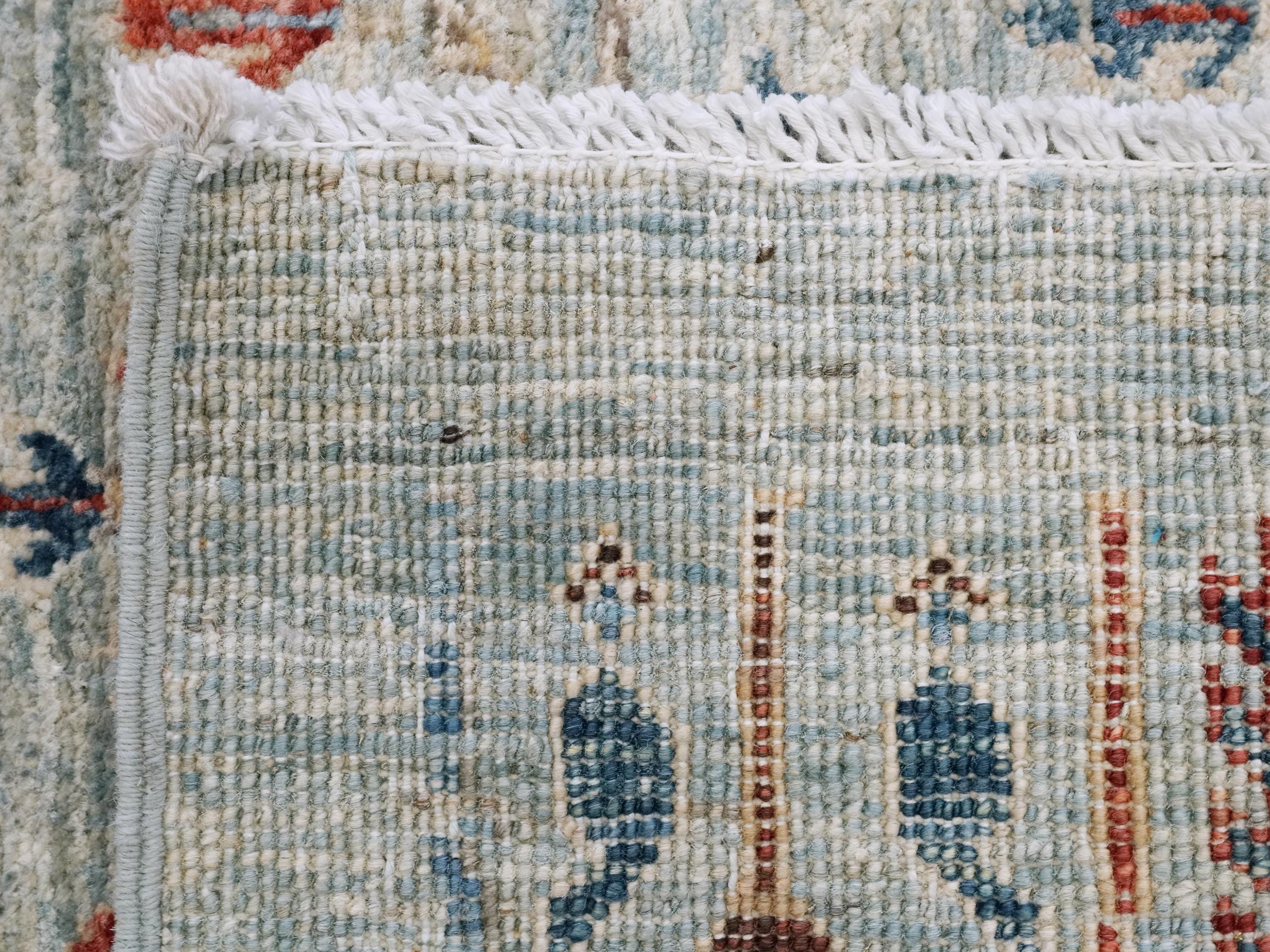 3x5 Ft Light Blue Serapi Rug - Oriental Wool Rug - Traditional Persian Design