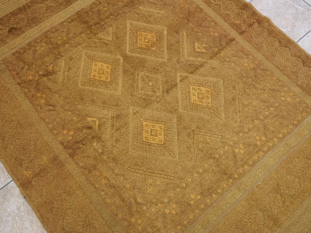 5x6 Ft Vintage Orange Tribal Kilim Rug - Hand-Knotted Afghan Wool