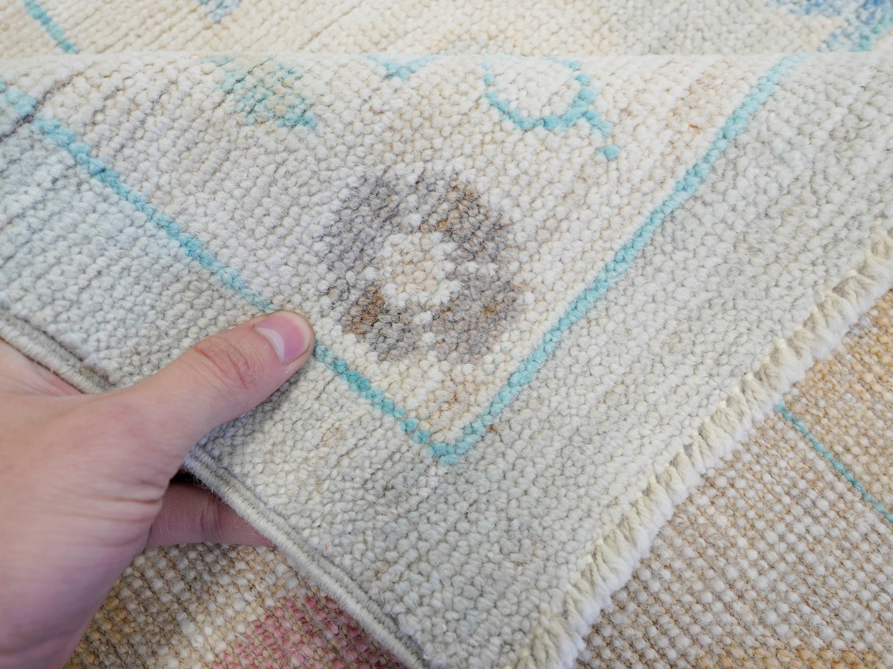 9x12 Ft Pastel Oushak Rug - Handmade Area Rug - Floral Design