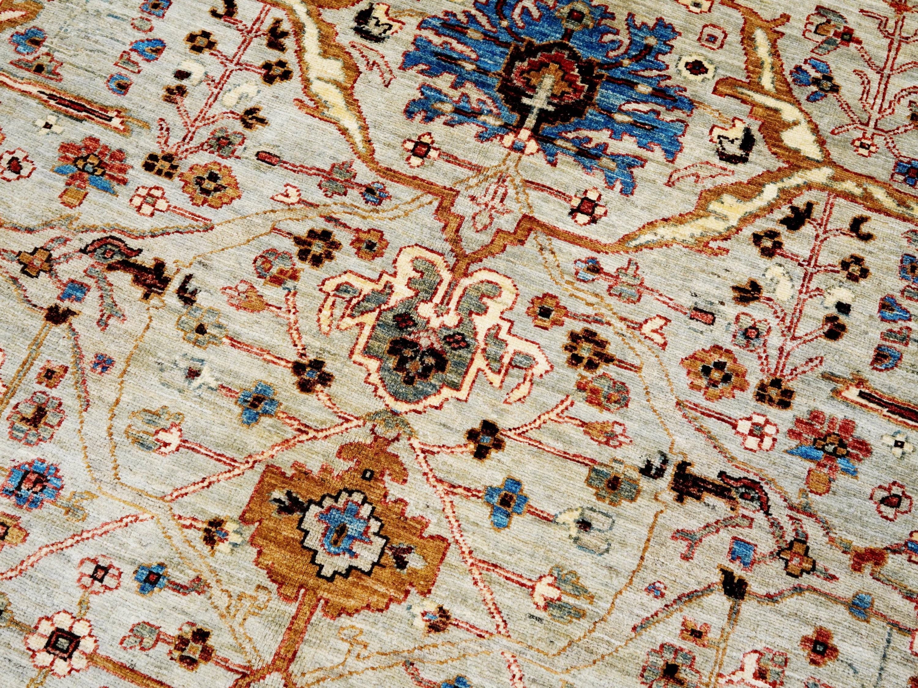8x10 Ft Beige & Gray Bidjar Rug - Hand Knotted Wool Oriental Rug