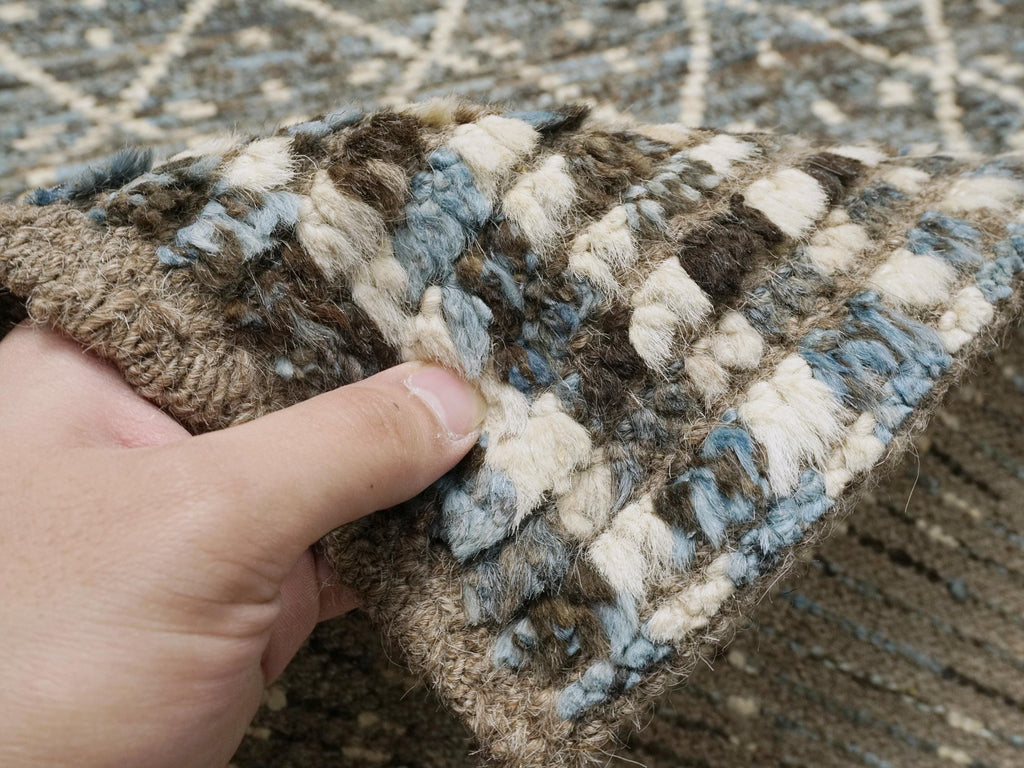6x9 Ft Blue Moroccan Rug - Afghan Handmade Area Rug