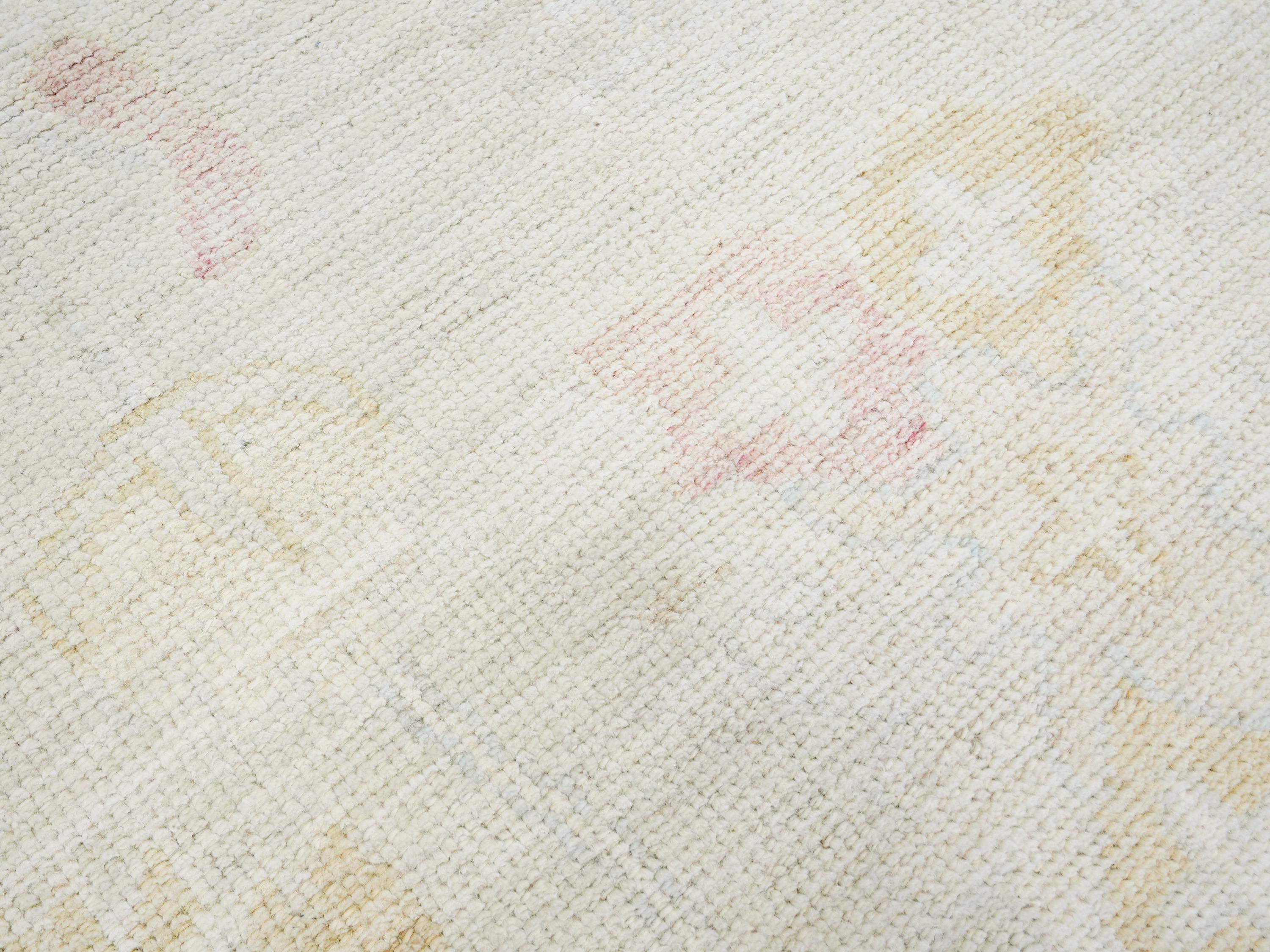 10x14 Ft Colorful Pastel Ushak Rug - Hand Knotted Afghan Rug - Turkish Design