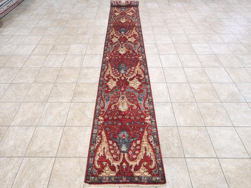 18 Ft Red Serapi Runner Rug - Handmade Wool Hallway Rug
