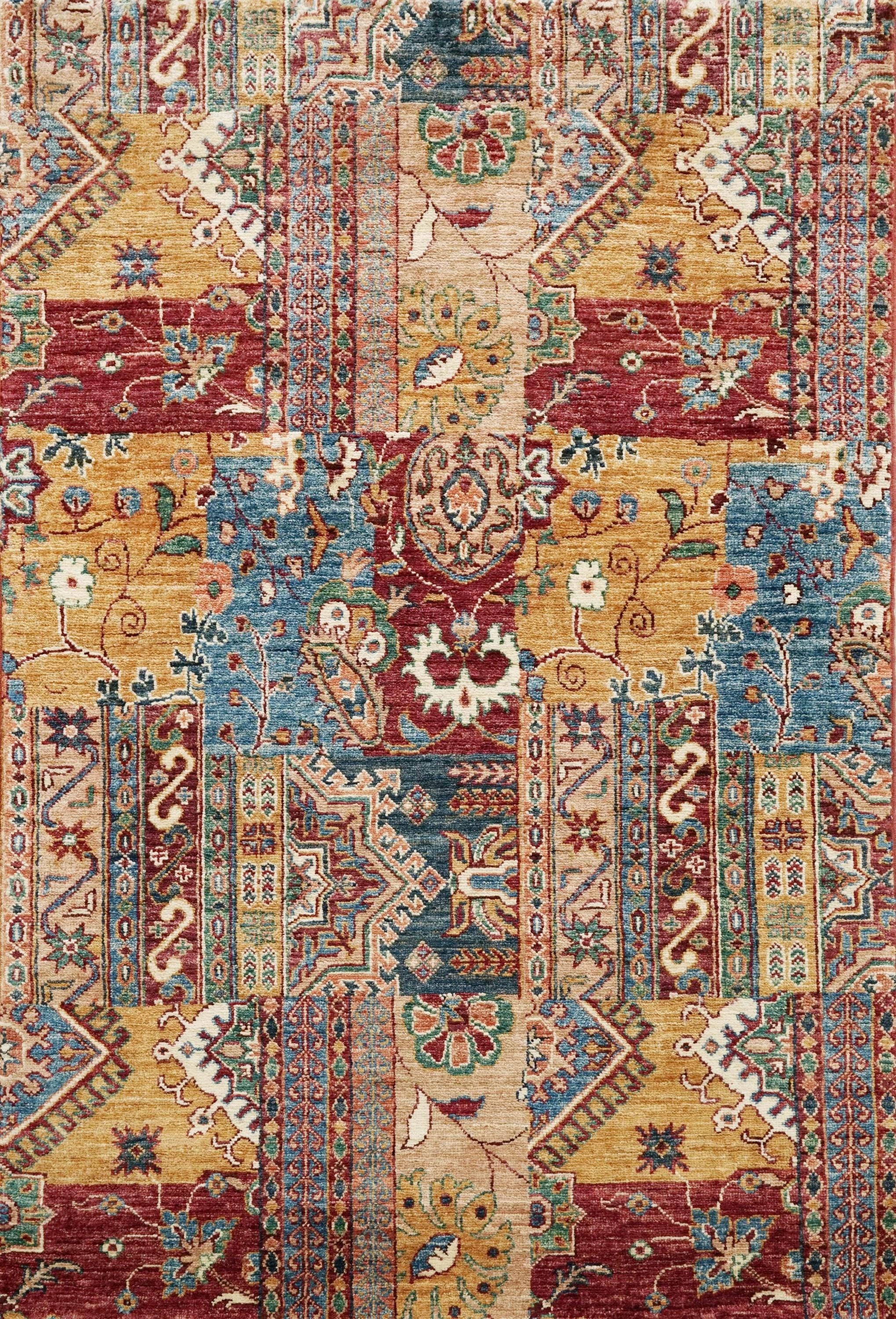 3x5 Ft Hand Knotted Red Gabbeh Rug - Wool Oriental Rug
