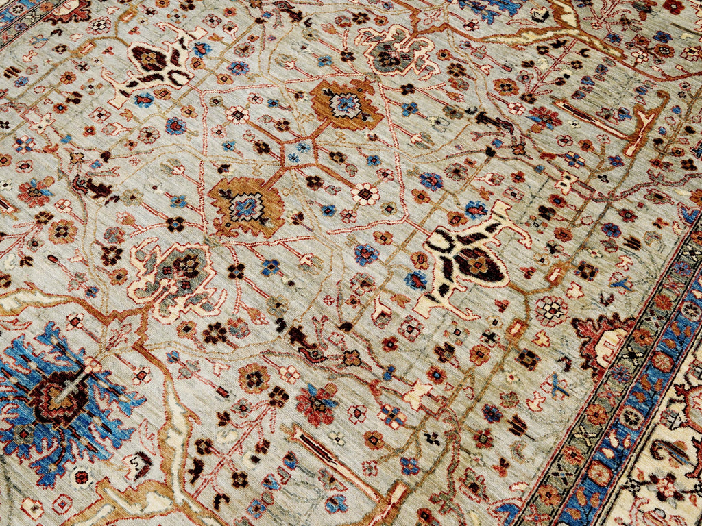 8x10 Ft Beige & Gray Bidjar Rug - Hand Knotted Wool Oriental Rug