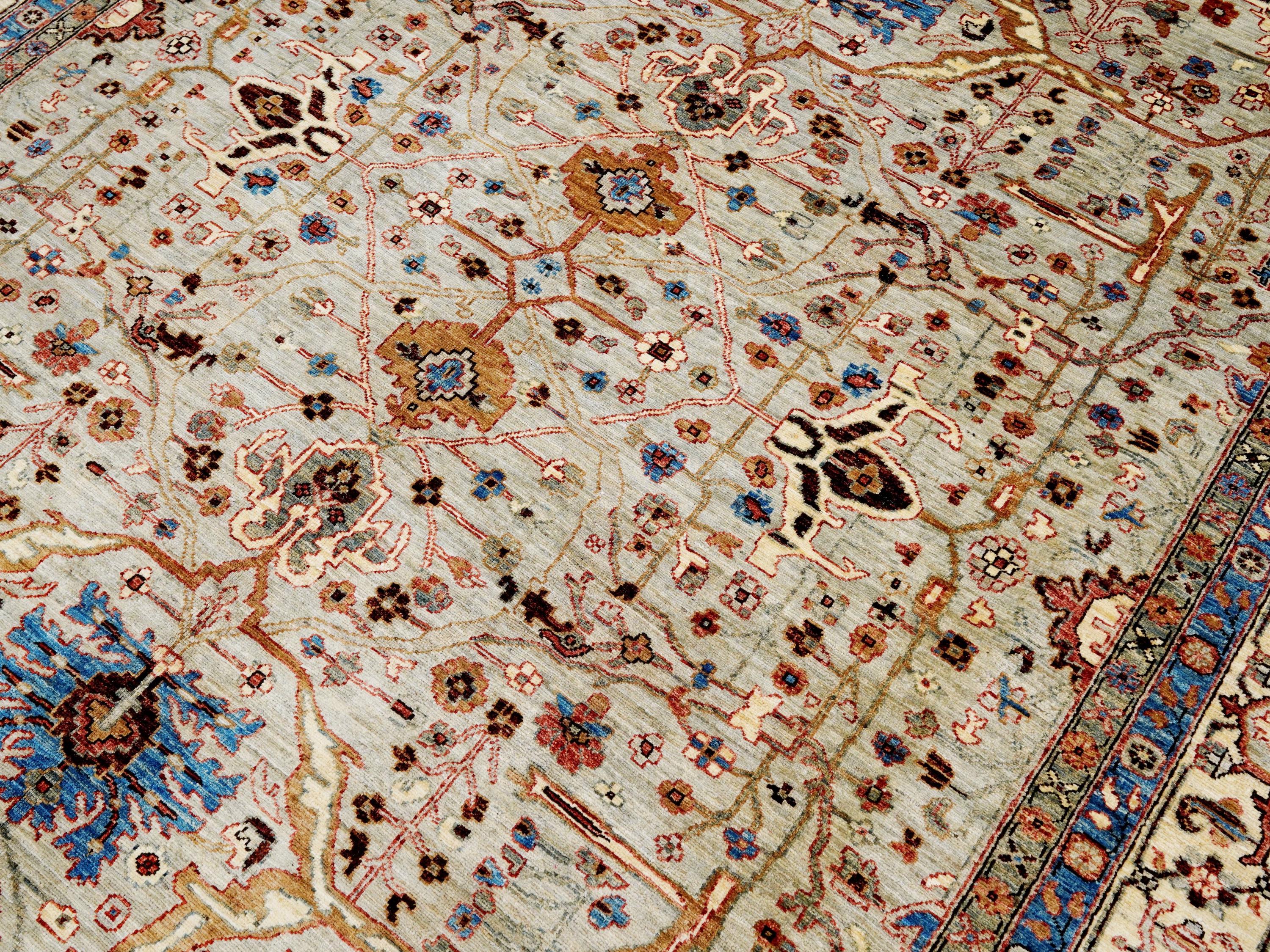 8x10 Ft Beige & Gray Bidjar Rug - Hand Knotted Wool Oriental Rug