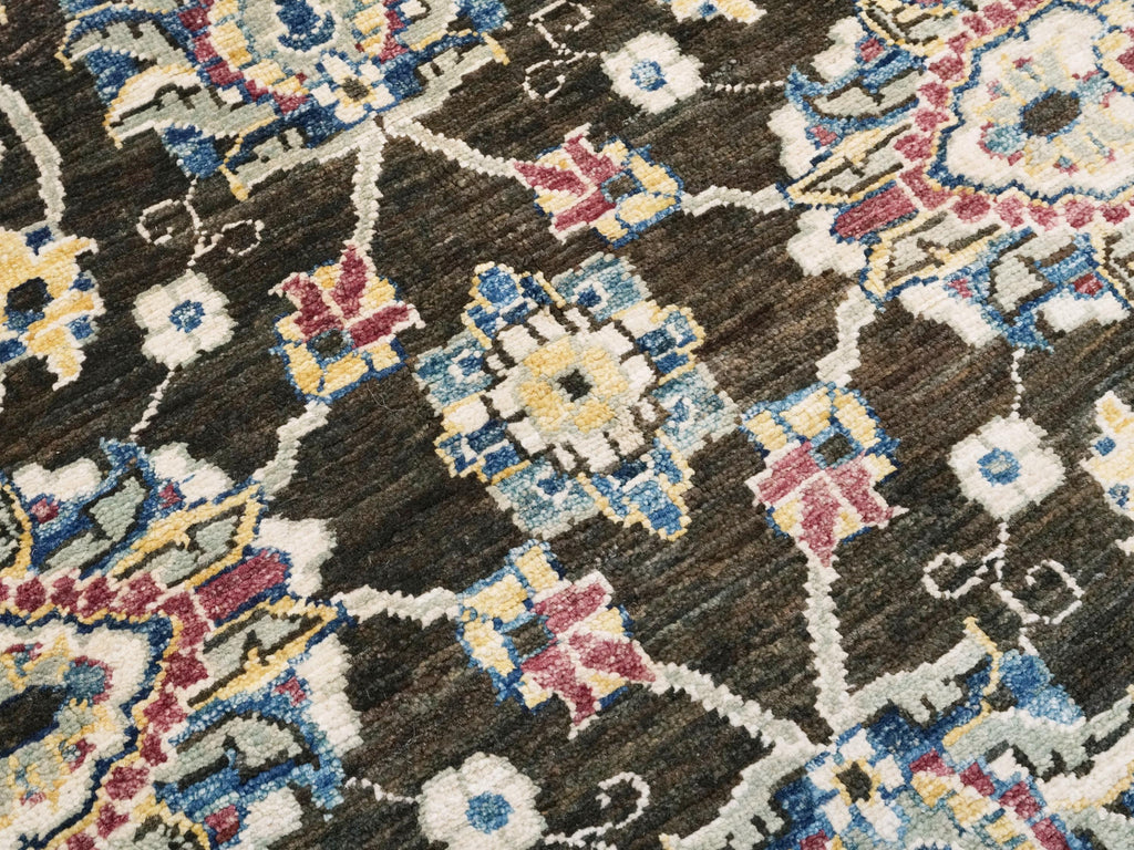 5x7 Ft Black Bidjar Rug - Afghan Oriental Wool Rug - Floral Design