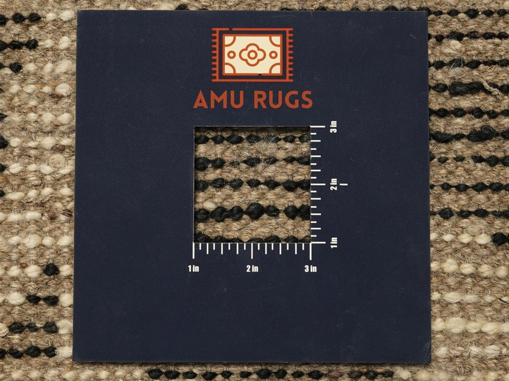 10 Ft Black & Beige Moroccan Runner Rug - Afghan Handmade Wool Rug