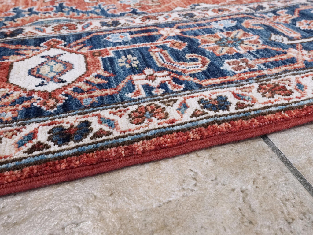 6x9 Ft Red & Blue Serapi Rug - Oriental Area Rug - Persian Design