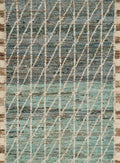 3x5 Ft Blue Moroccan Wool Rug - Hand Knotted Area Rug