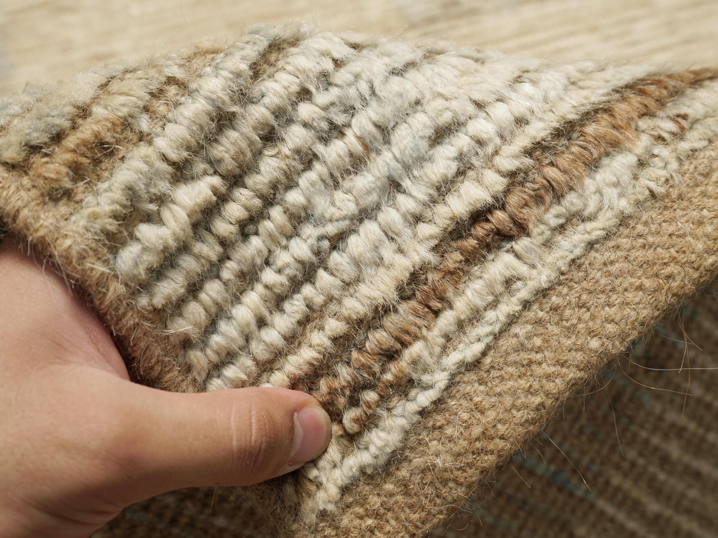 10 Ft Handmade Beige Moroccan Runner Rug - Afghan Wool Rug