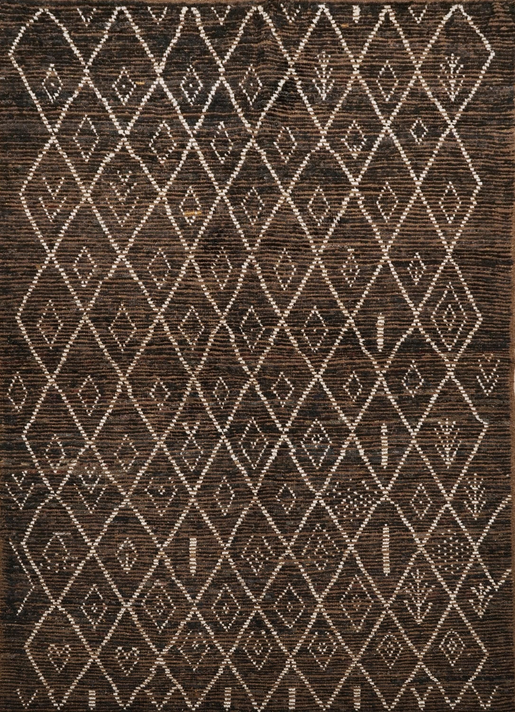 5x8 Ft Dark Brown Moroccan Rug - Hand Knotted Area Rug
