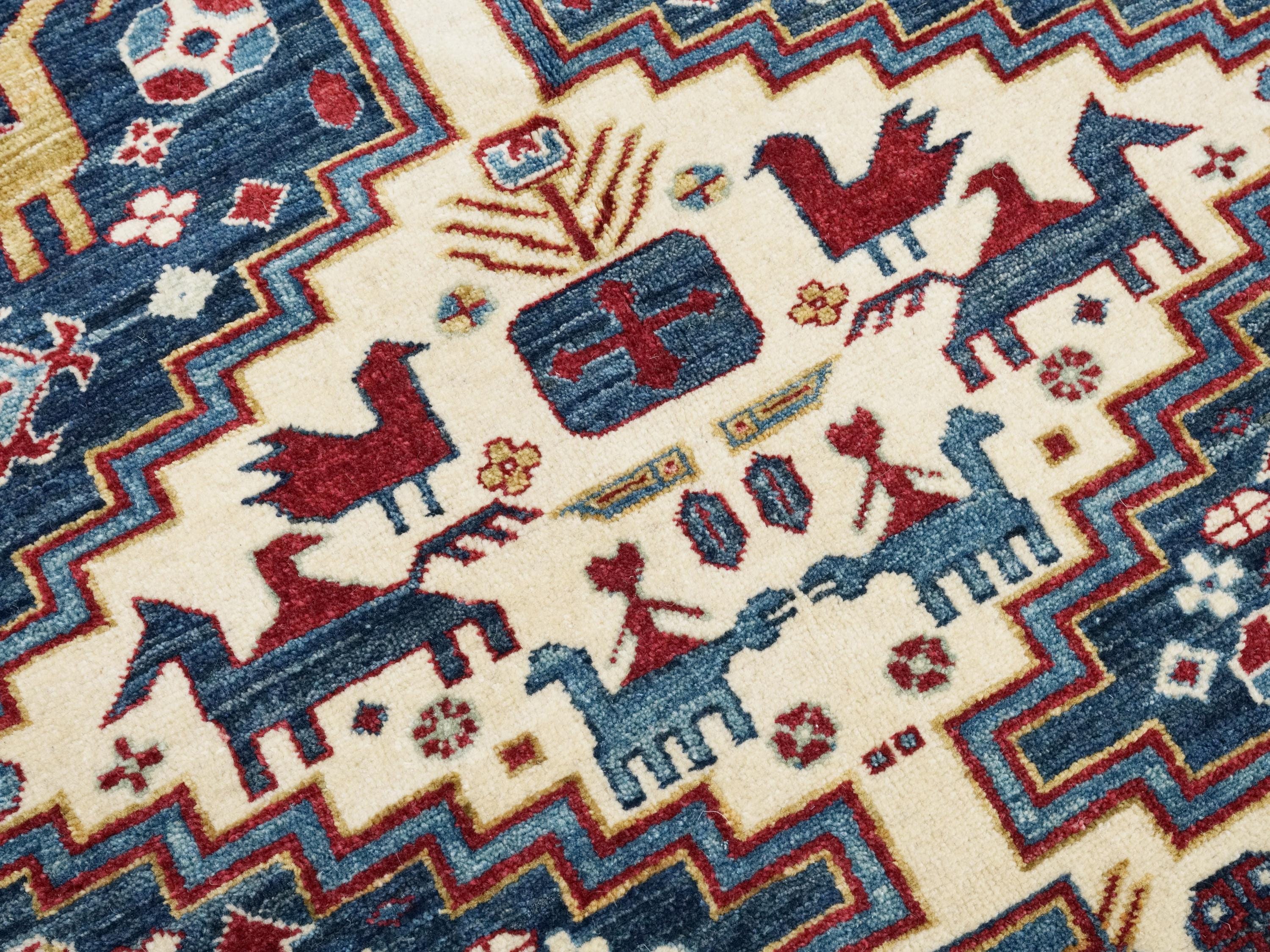 5x7 Ft Blue Bidjar Rug - Oriental Tribal Area Rug