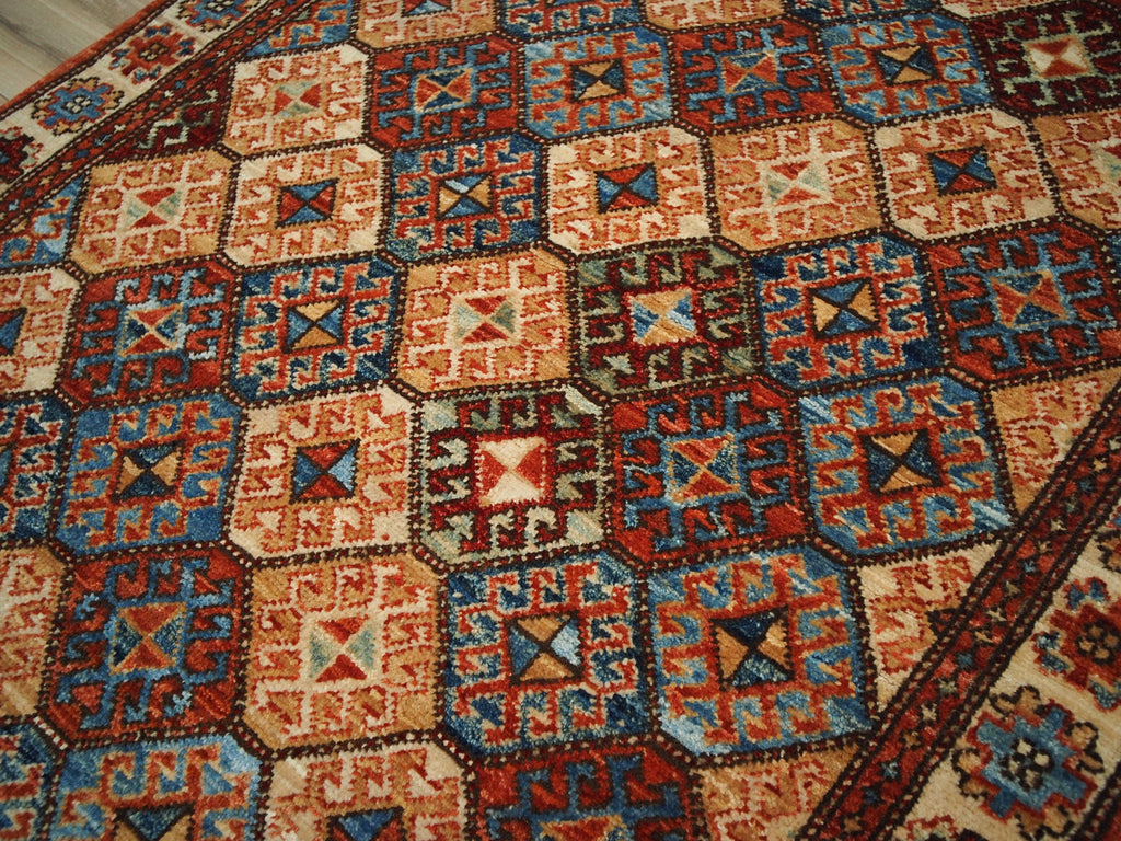 3x5 Ft Orange Heriz Rug - Oriental Wool Rug