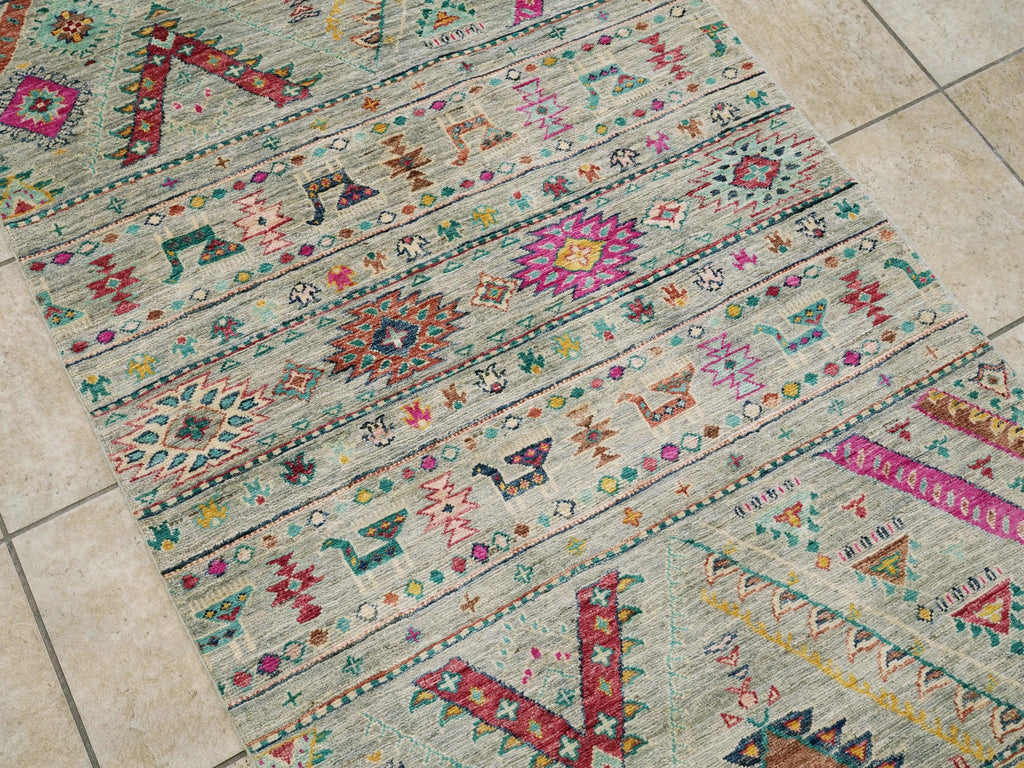 3x5 Ft Cyran Khorjin Rug - Traditional Tribal Design