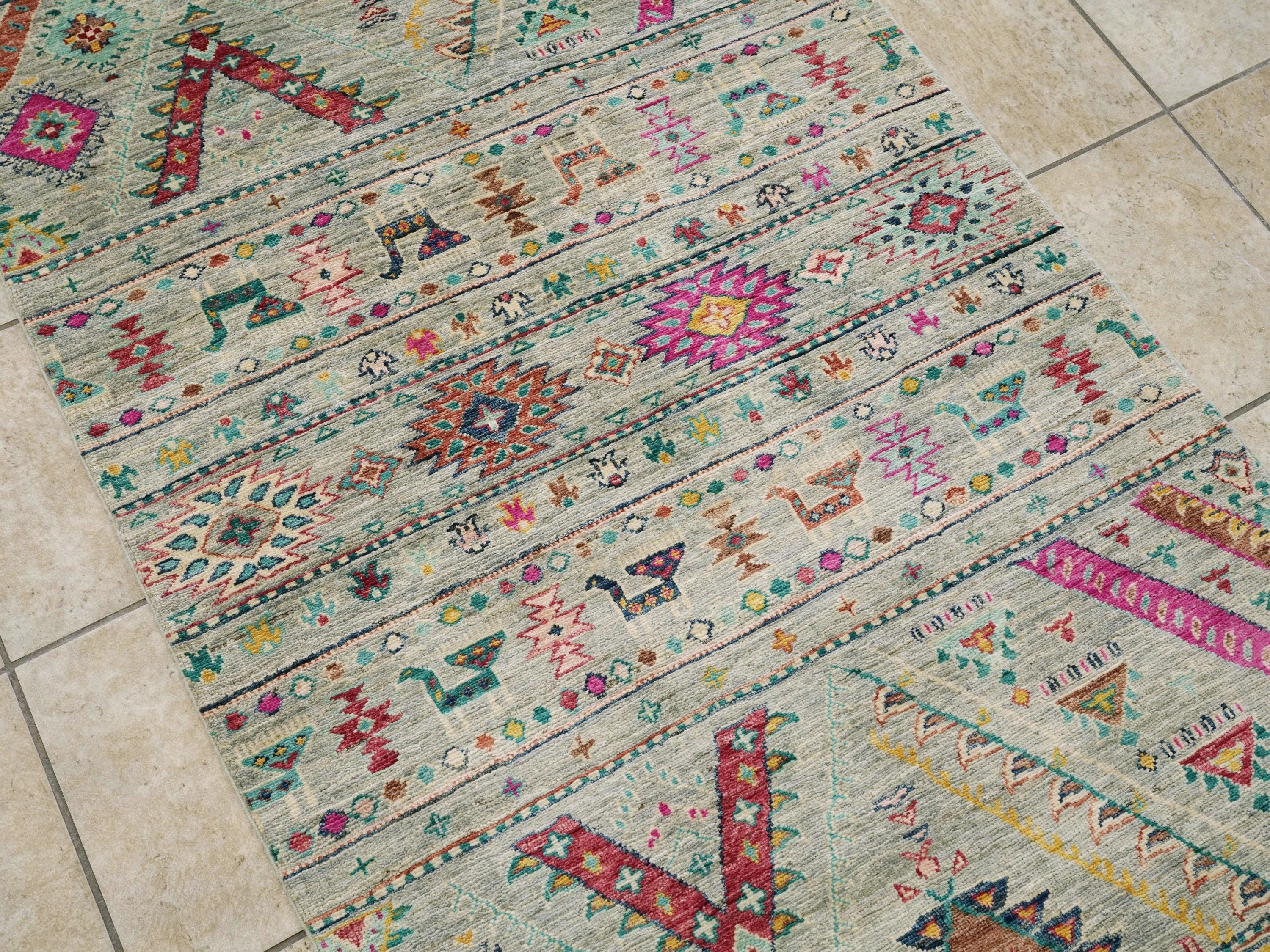 3x5 Ft Cyran Khorjin Rug - Traditional Tribal Design