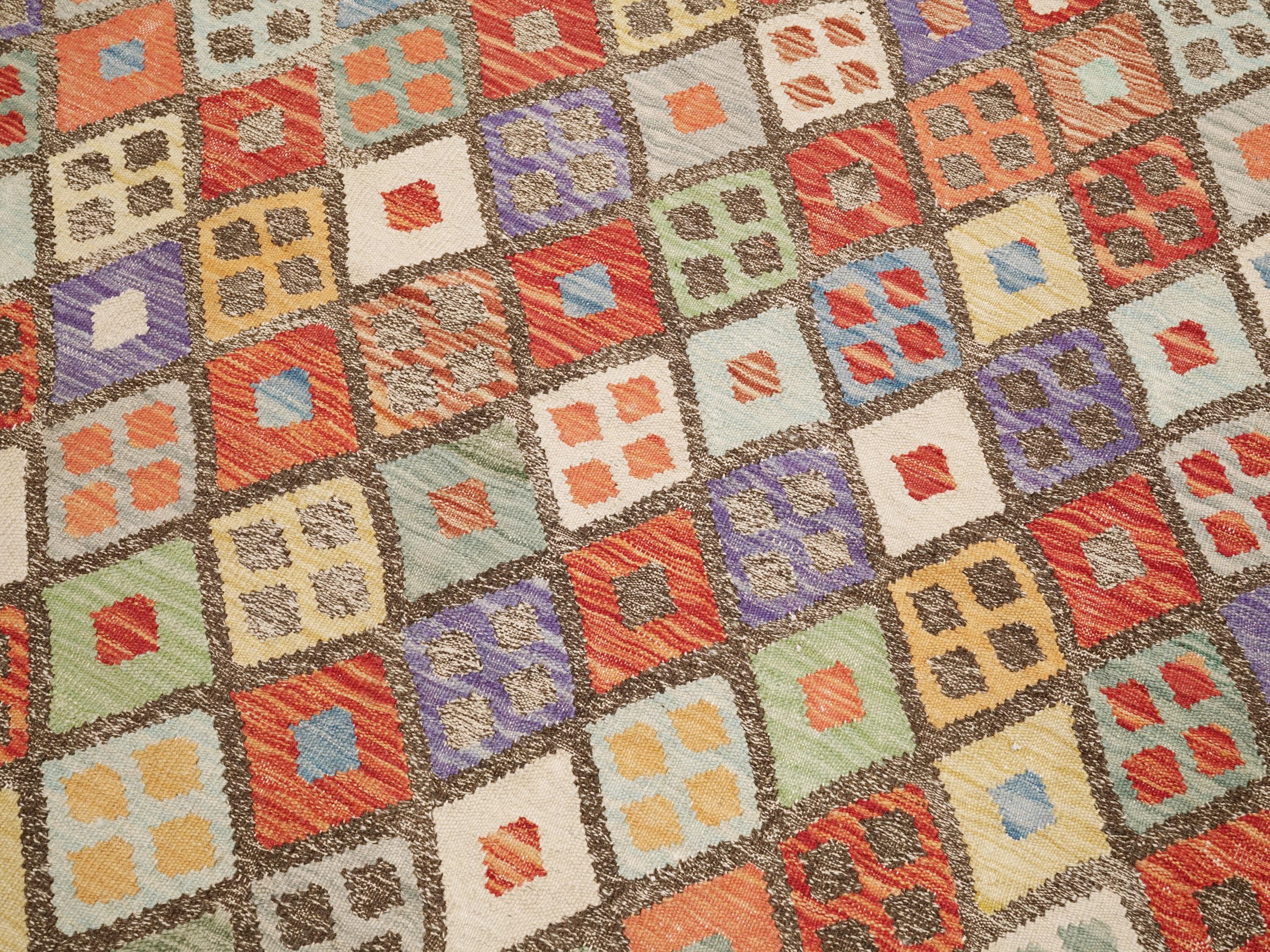 5x6 Ft Colorful Kilim Rug - Traditional Afghan Flat Weave