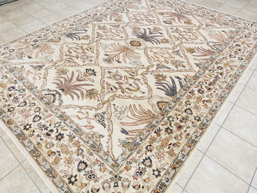 9x12 Ft Beige Serapi Rug - Hand Knotted Area Rug - Persian Design