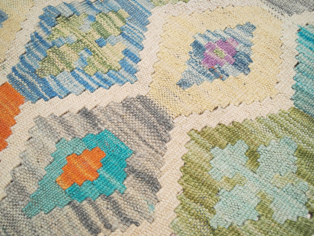 6x8 Ft Maimana Kilim Rug - Flat Weave Wool Rug