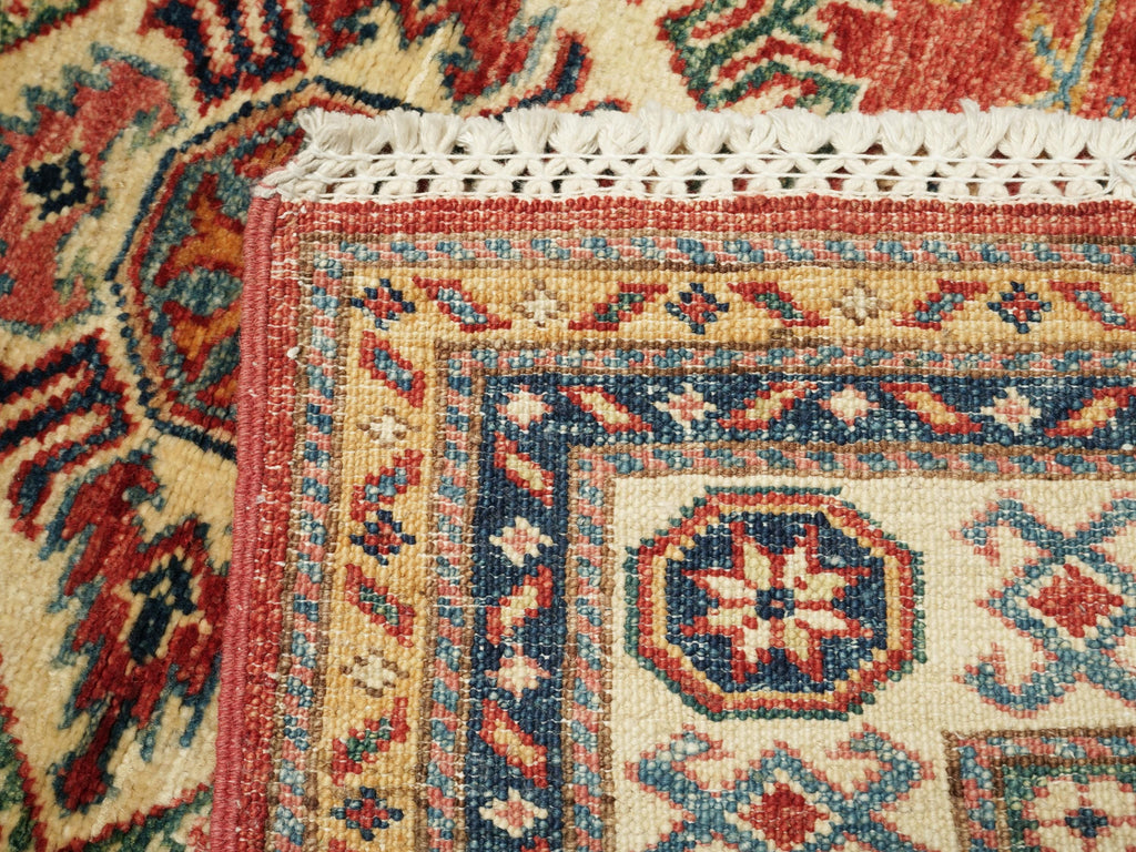 3x4 Ft Handmade Red Kazak Rug - Afghan Wool Oriental Rug