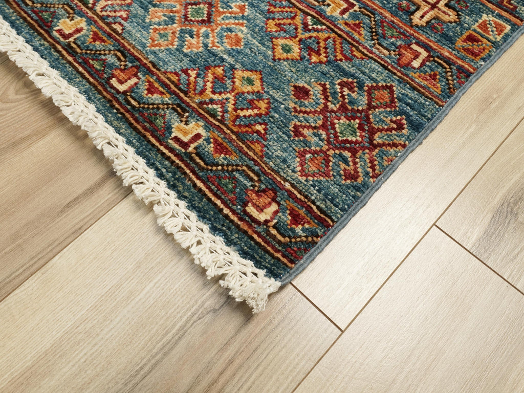 3x5 Ft Blue Khorjan Rug - Hand Knotted Oriental Rug