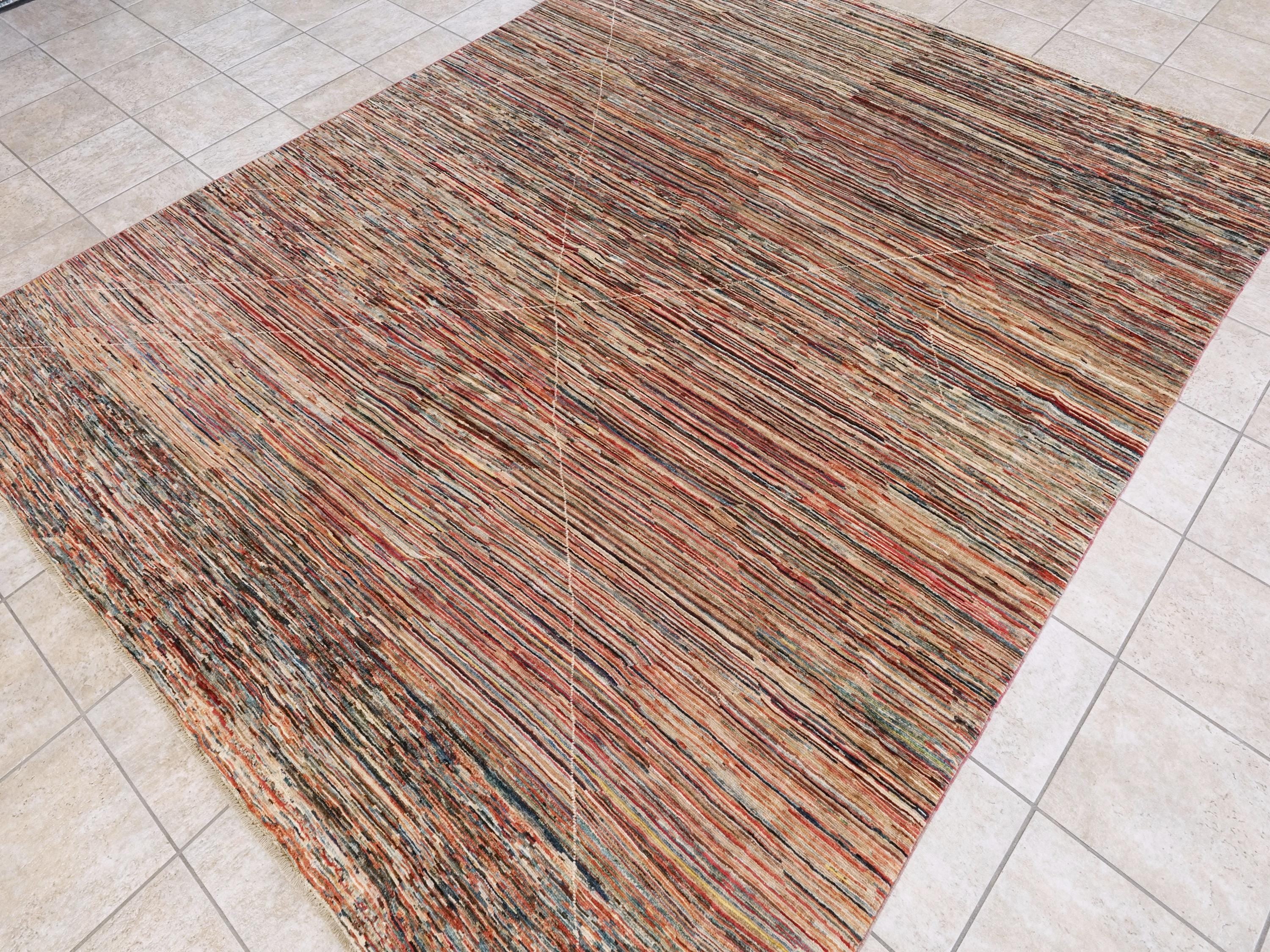 8x10 Ft Colorful Handmade Gabbeh Rug - Afghan Wool Area Rug