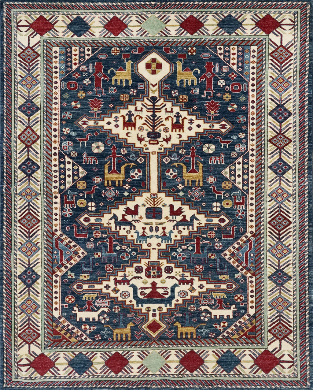 5x7 Ft Blue Bidjar Rug - Oriental Tribal Area Rug