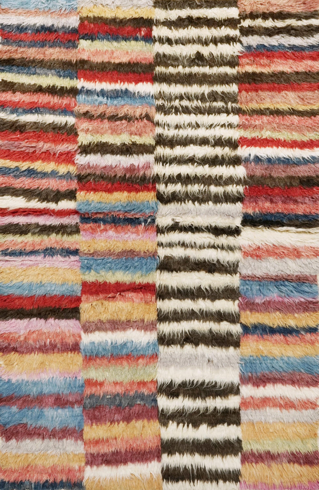 4x6 Ft Multicolor Moroccan Rug - Hand Knotted Shaggy Rug