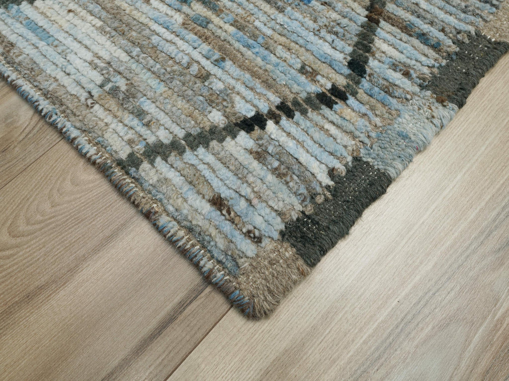 3x5 Ft Blue Moroccan Rug - Hand Knotted Area Rug