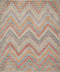 5x6 Ft Tribal Kilim Rug: Red Orange Flat Weave Wool Rug