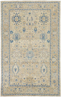 6x10 Ft Antique Heriz Rug - Beige & Blue Persian Rug