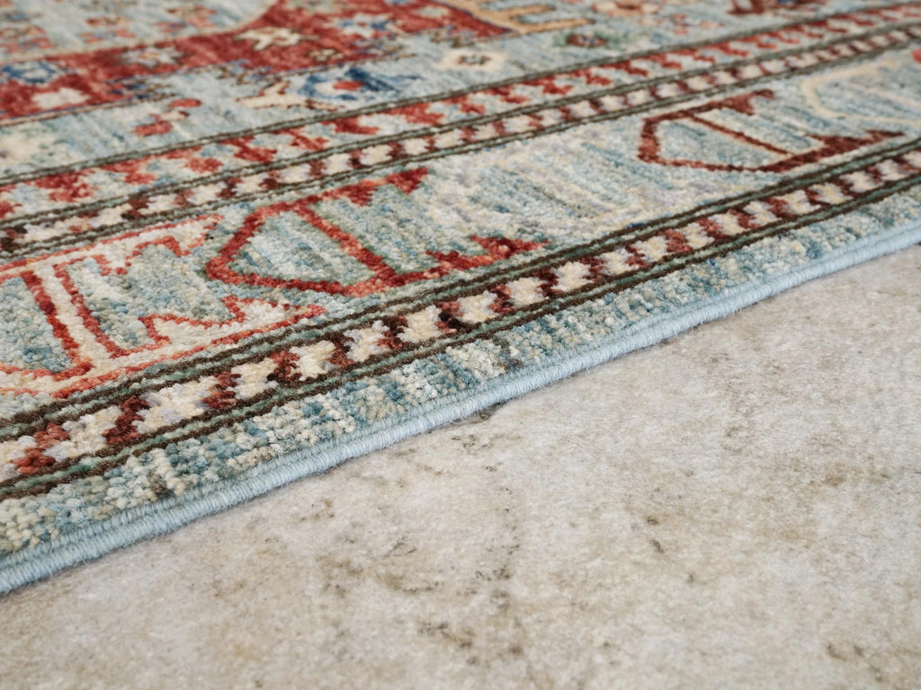 6x9 Ft Light Green Heriz Rug - Traditional Afghan Wool Rug