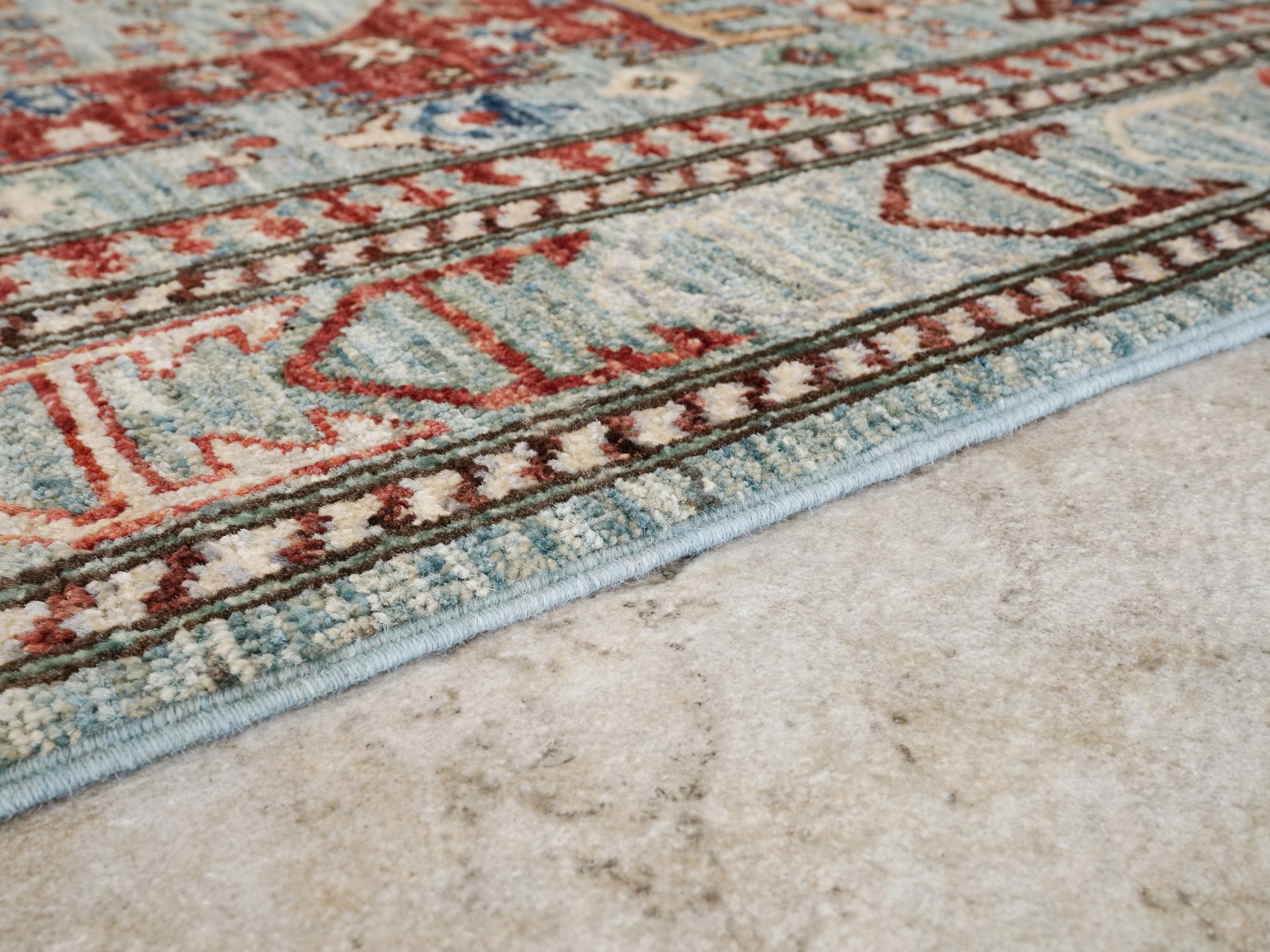 6x9 Ft Light Green Heriz Rug - Traditional Afghan Wool Rug