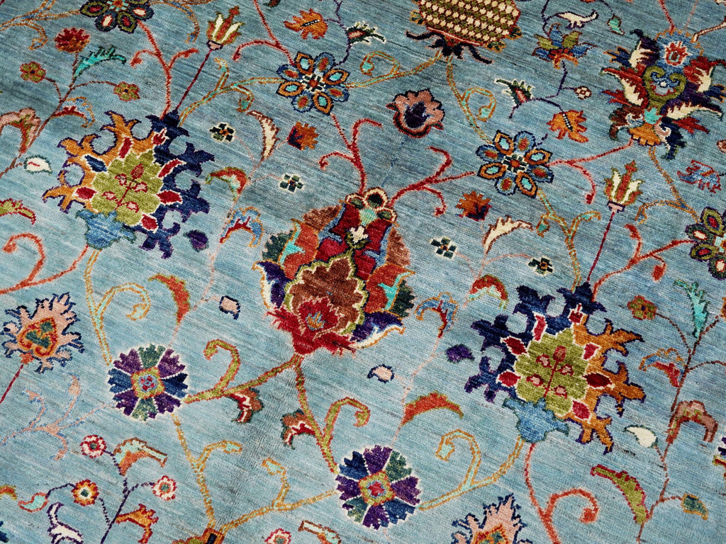 9x12 Ft Gray Serapi Rug - Afghan Oriental Area Rug - Persian Design