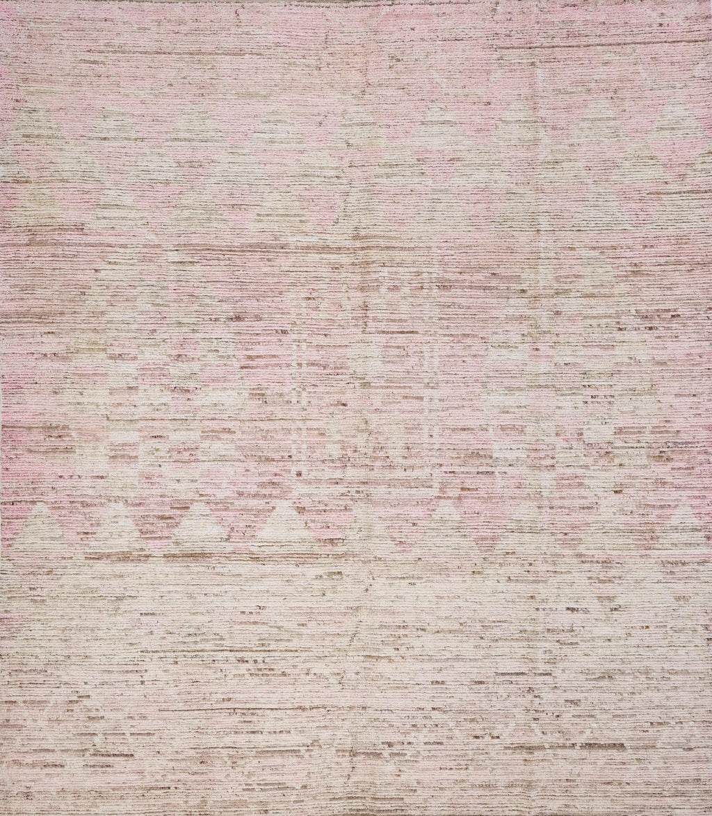 8x10 Ft Pink Moroccan Rug - Hand Knotted Wool Area Rug