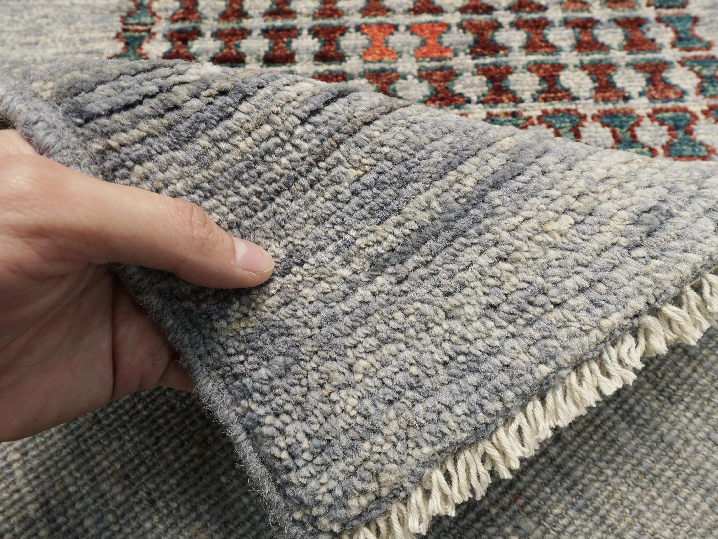 9x14 Ft Gray Gabbeh Rug - Hand Knotted Afghan Area Rug