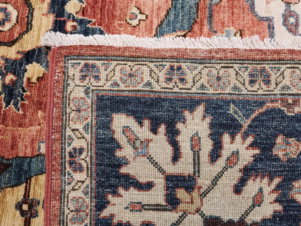 9x13 Ft Hand Knotted Serapi Rug – Red Oriental Ghazni Wool Rug