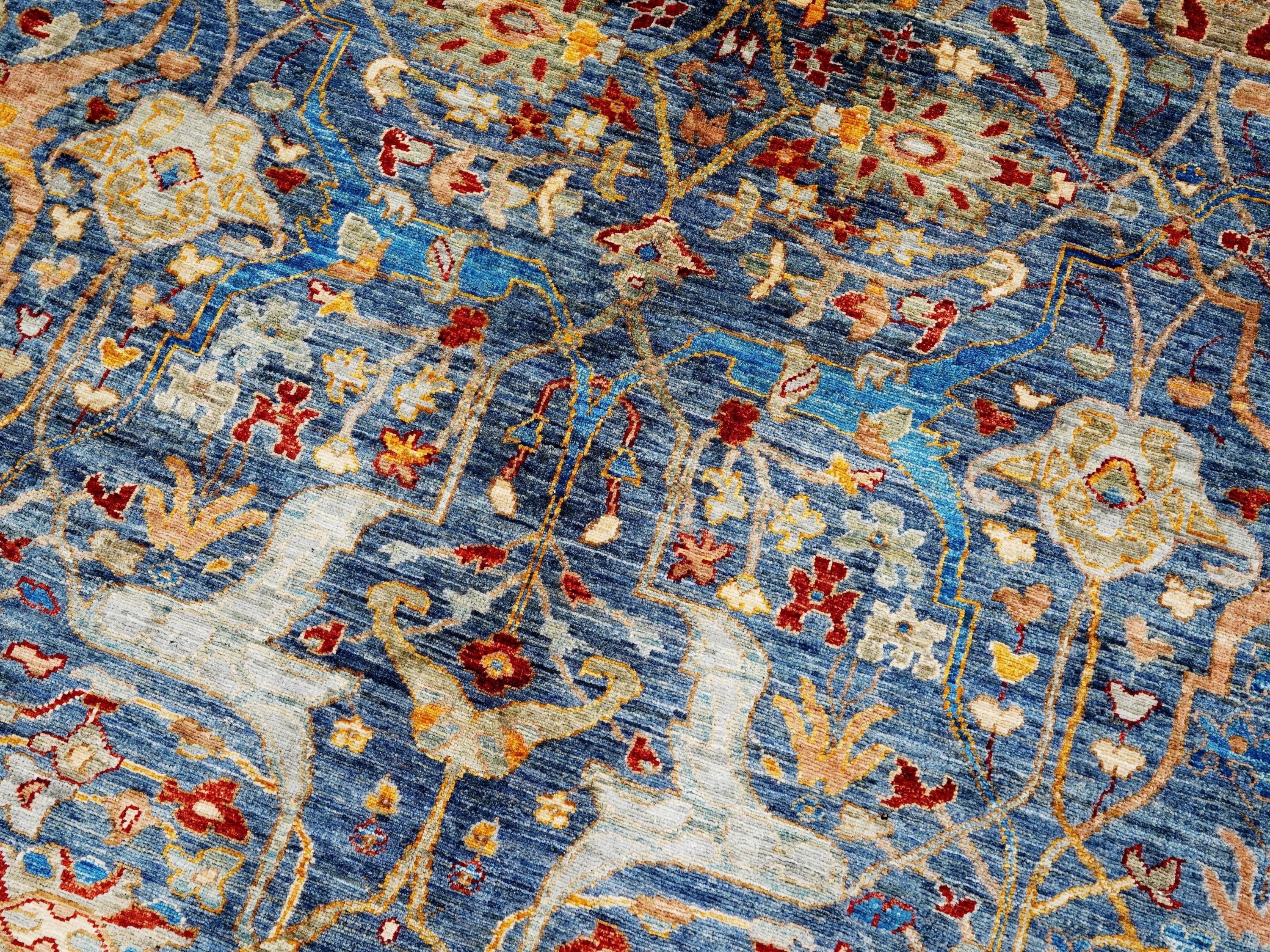 8x10 Ft Blue Bidjar Rug - Hand Knotted Wool Oriental Rug