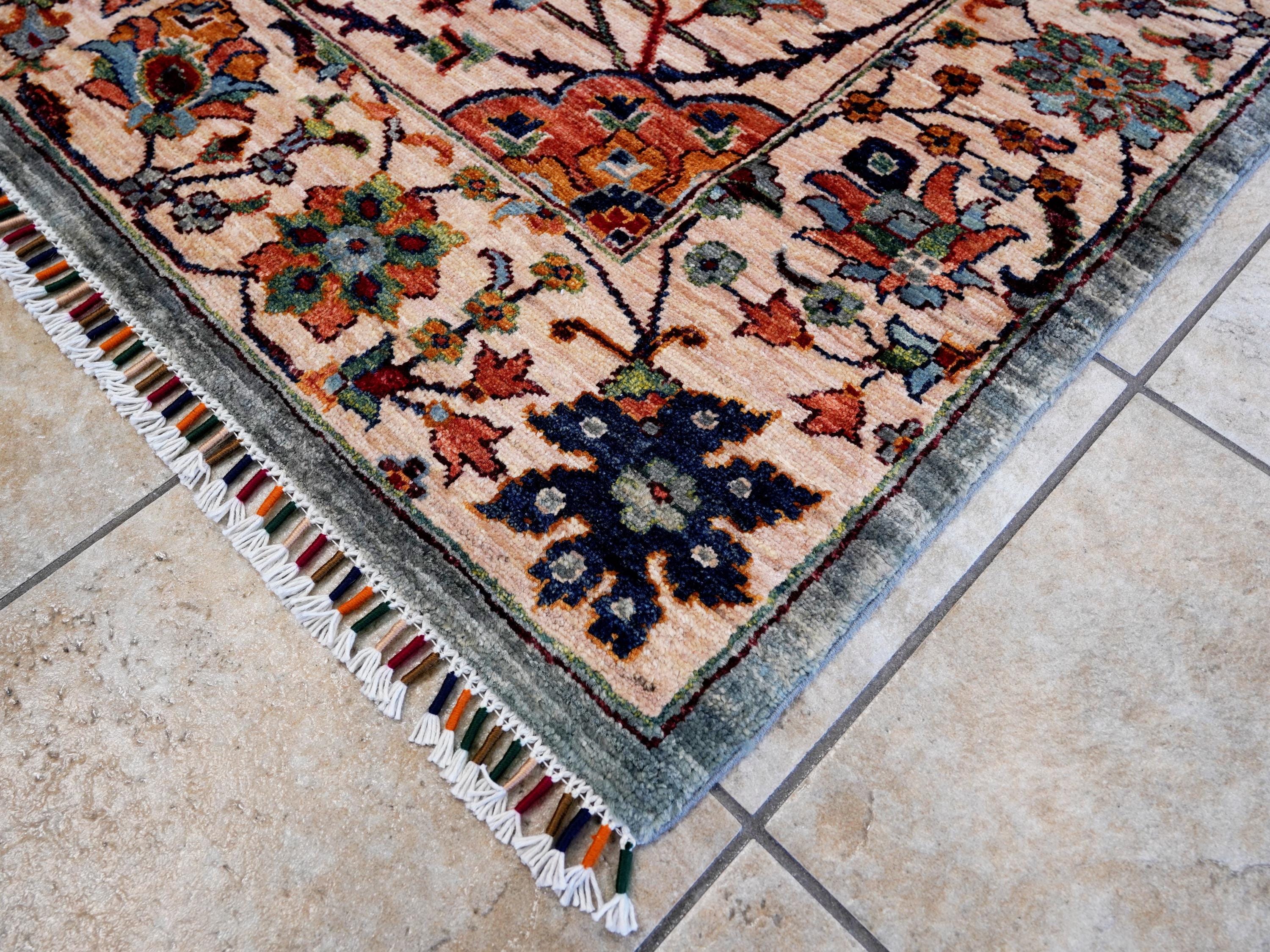 9x12 Ft Beige Serapi Rug - Afghan Oriental Area Rug - Persian Design