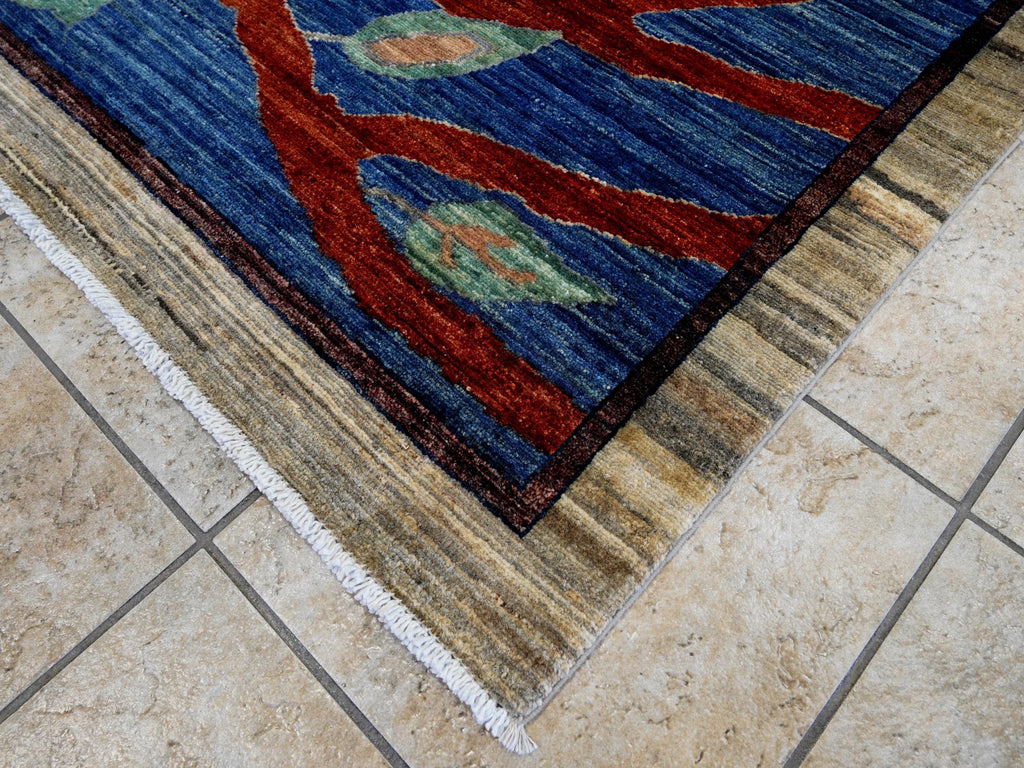 6x9 Ft Owl Rug - Hand Knotted Wool Gabbeh Rug - Animal Design