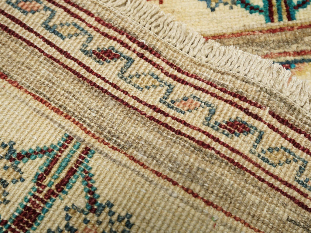 2x3 Ft Hand Knotted Beige Gabbeh Rug - Tribal Area Rug