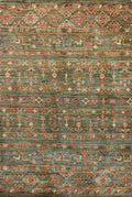 3x5 Ft Green Khorjin Rug - Afghan Wool Area Rug
